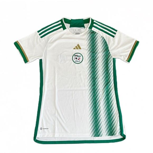 Adidas Womens‎ Small Algeria Home Jersey 2022 Soccer Football White Green Shirt - Picture 1 of 8